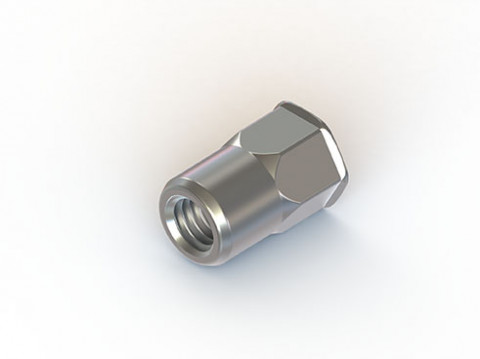 Ecrou à sertir débouché semi-hex tête réduite inox316
